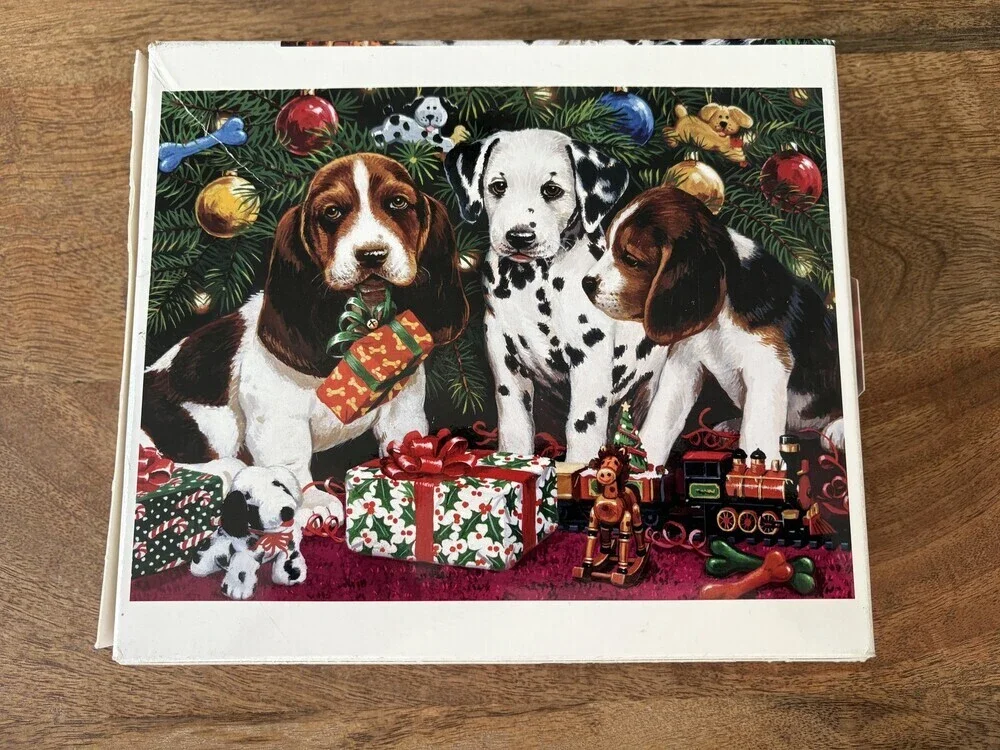 Ceaco Jingle Pups Jigsaw Puzzle 550 Pieces Dogs Christmas 24x18 Made In USA